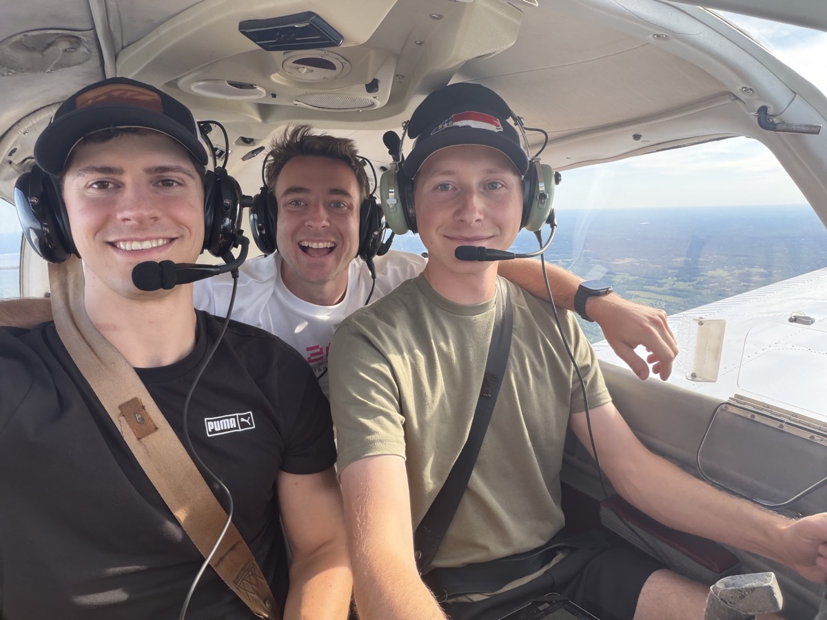 Group photo in the cockpit