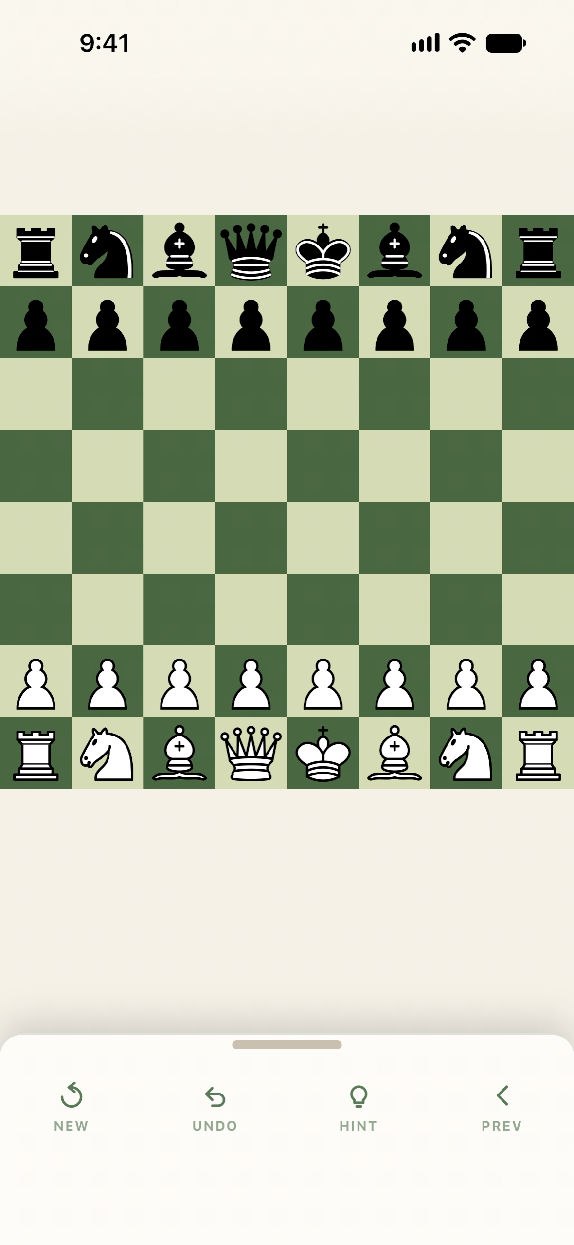 Chess app on a phone