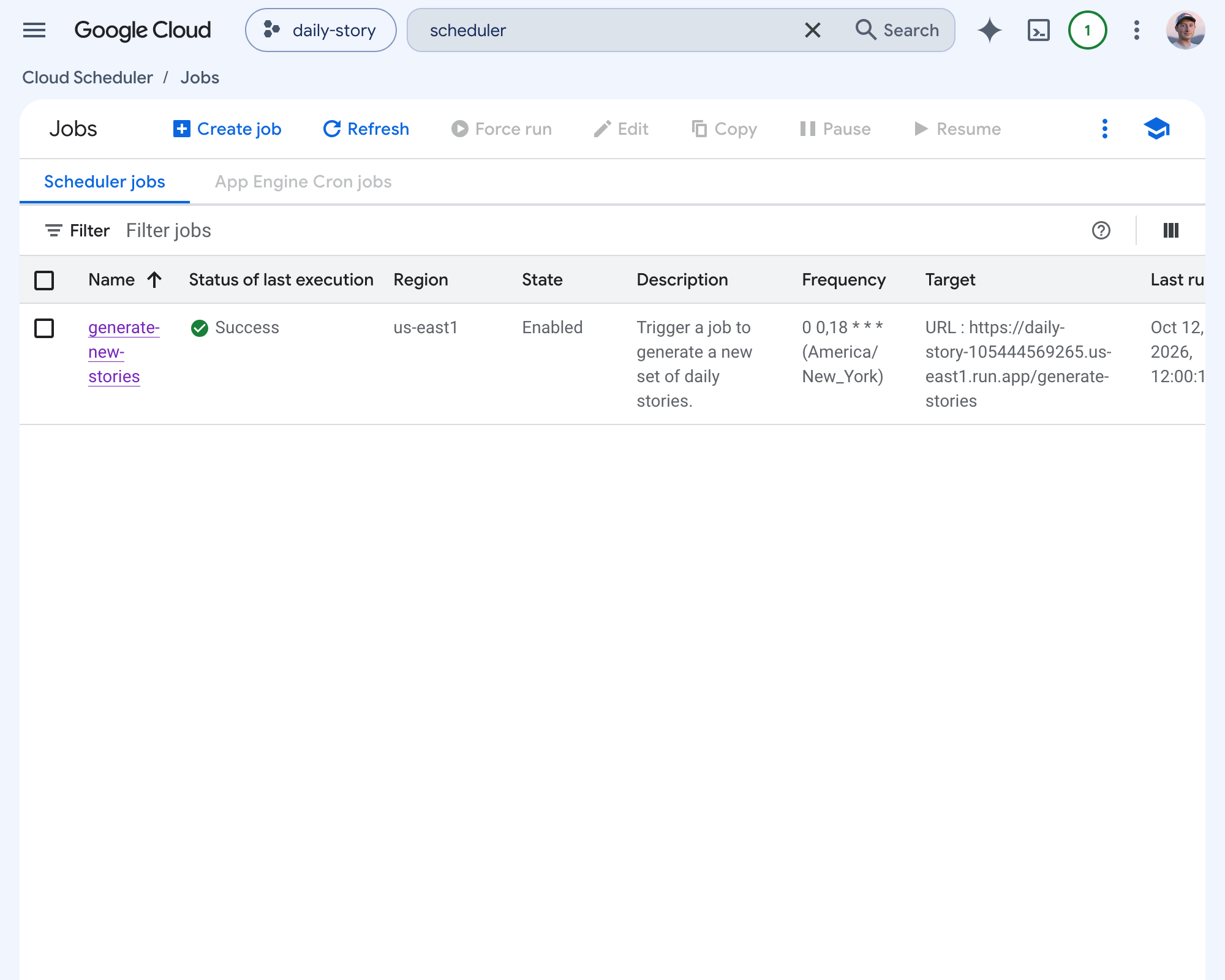 Cloud Scheduler cron jobs