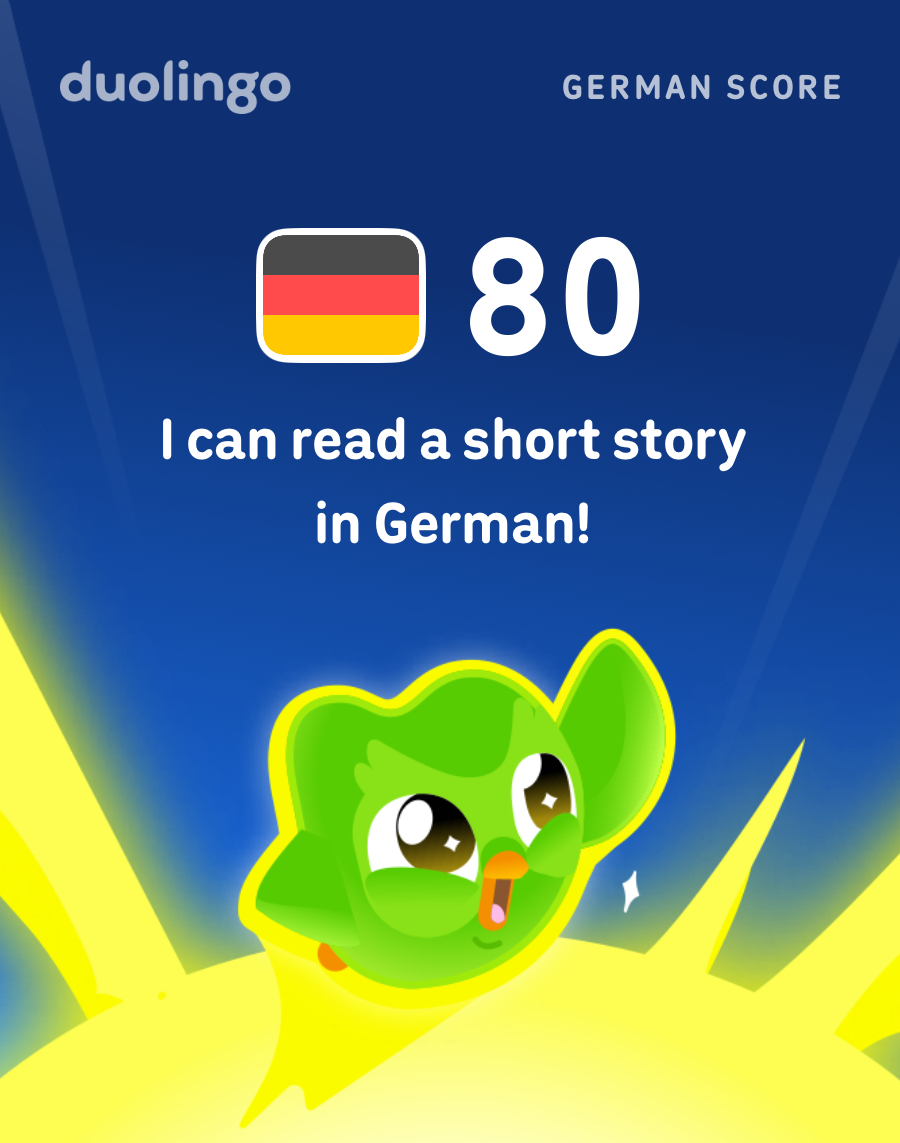 Duolingo score at day 588